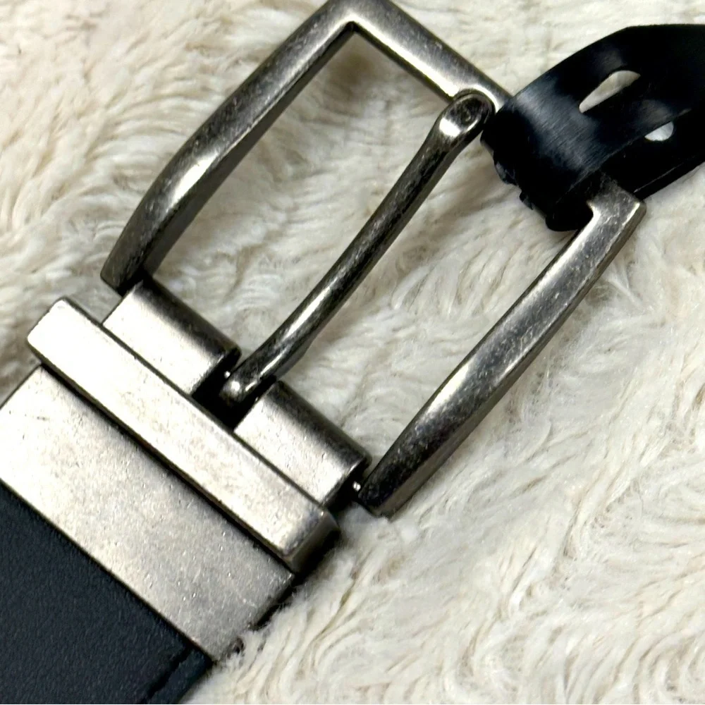 BEVERLY HILLS POLO CLUB  BLACK / BROWN REVERSIBLE BONDED LEATHER BELT 36/38 NWT
